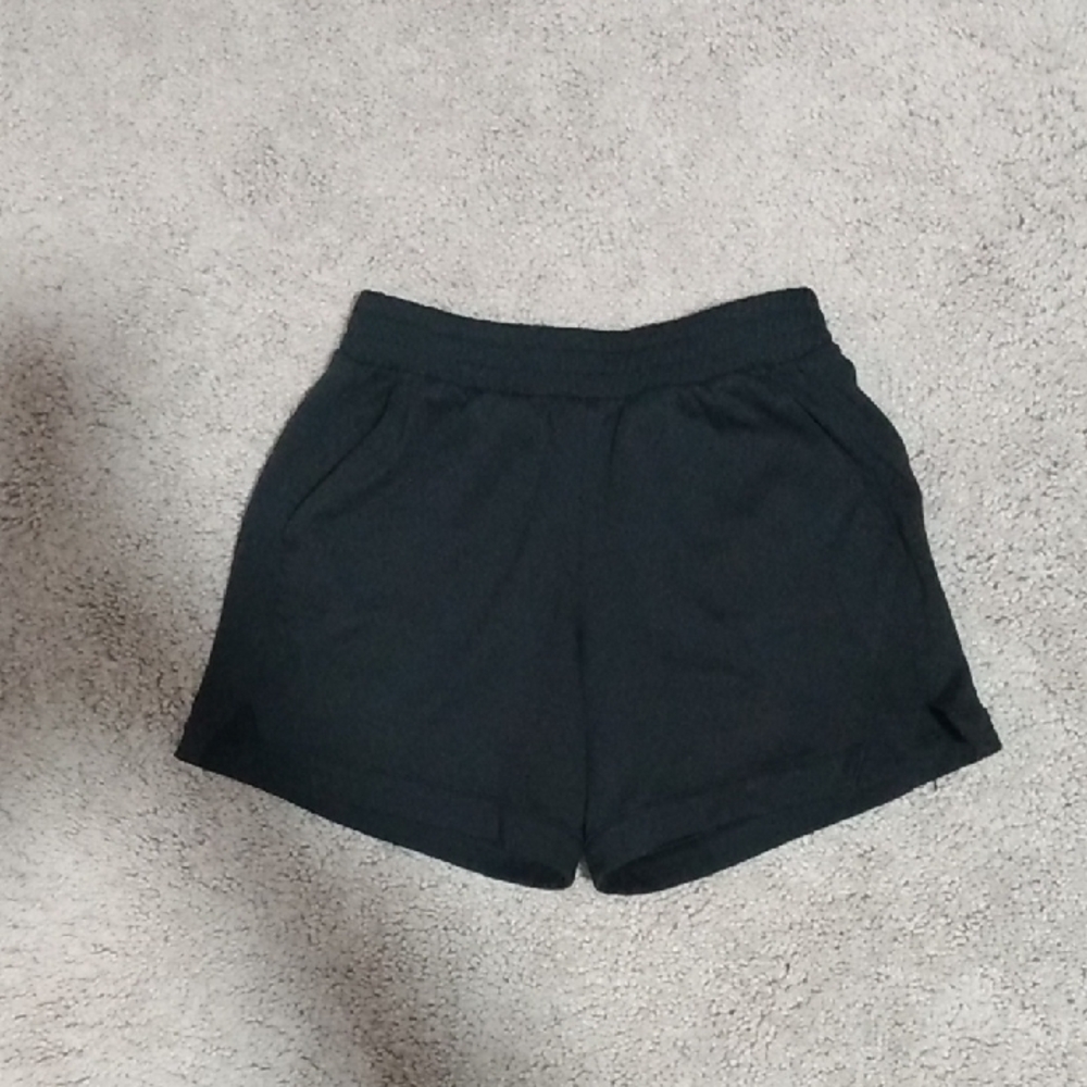 Girl's Black Casual Elastic-Waist Shorts